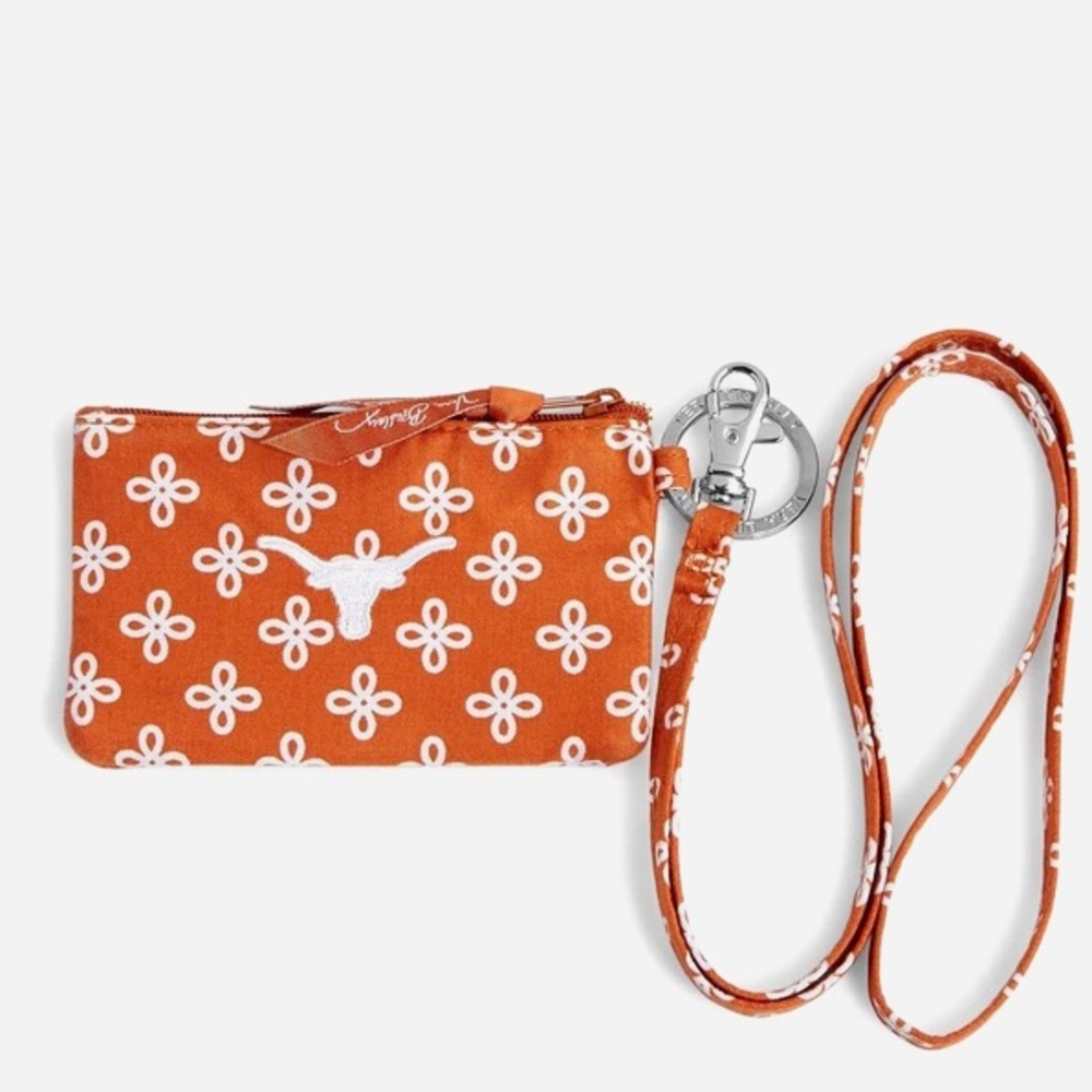 Vera Bradley Texas Longhorns Zip Id Wallet Lanyard